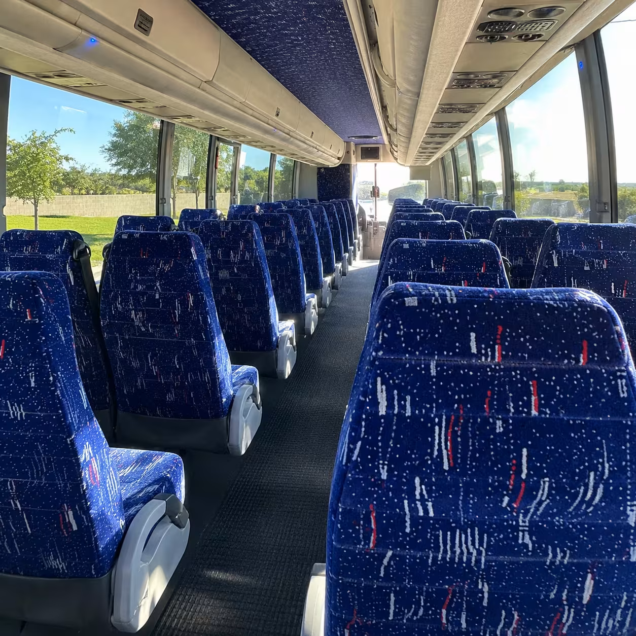 56 passenger charter bus interior